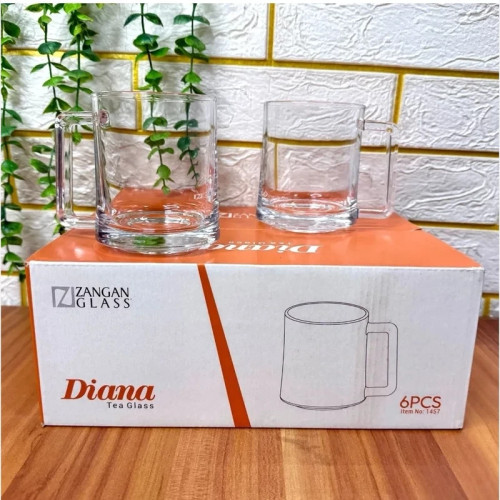 لیوان دسته دار دیانا بلور زنگان بسته 6 عددی