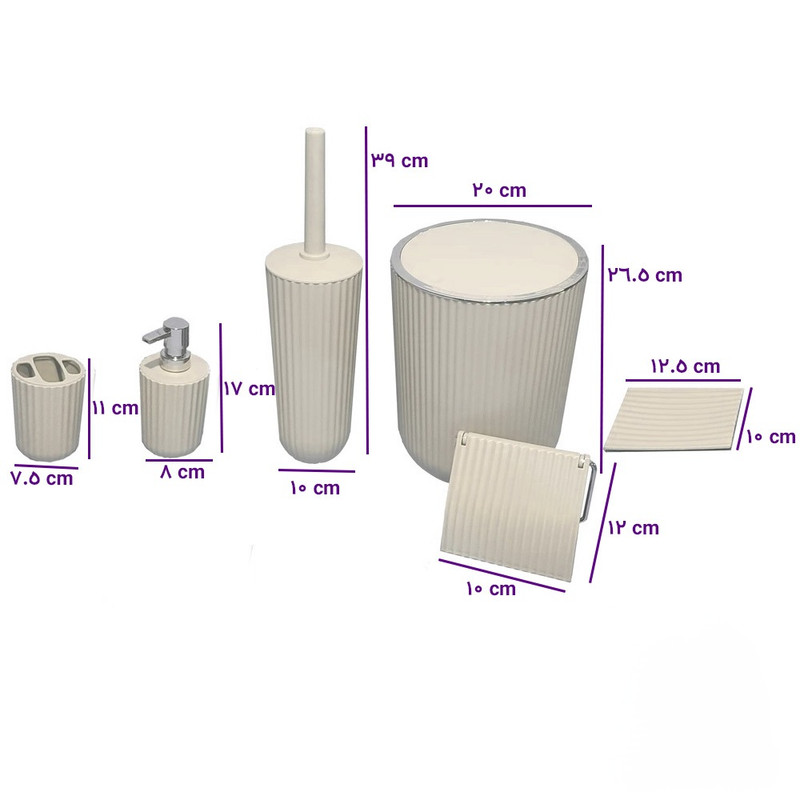 ست بهداشتی پدالی ۶ تیکه زبرا همارا پلاستیکی