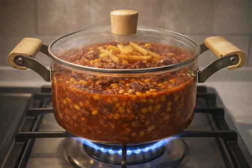 قابلمه پیرکس 2/5 لیتری دسته بامبو وارداتی اصل اورجینال